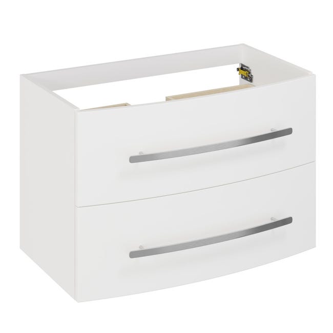 Leroymerlin Mobile da bagno sotto lavabo Perla bianco laccato opaco L 81.2 x H 53.7 x P 47.5 cm 2 cassetti lavabo non incluso