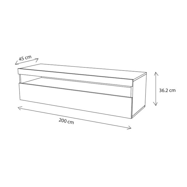 Leroymerlin Mobile Per TV Burrata L 200 X H 36.2 X P 45 Cm Grigio Scuro