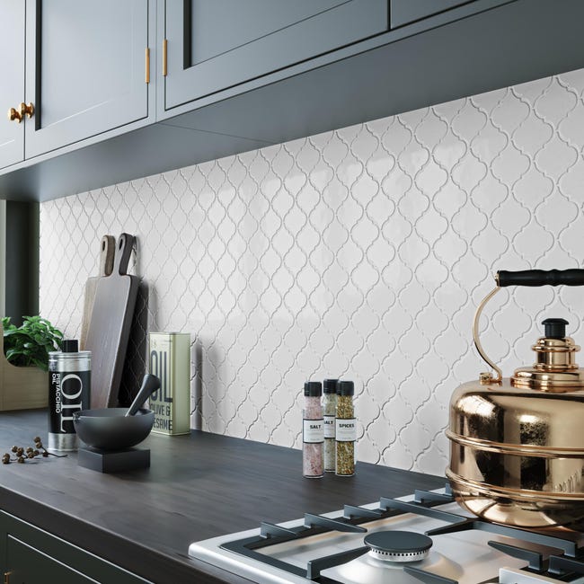 Leroymerlin Mosaico In Ceramica Antik Lantern Bianco L 24.1 X L 24.1cm X Sp. 6 Mm