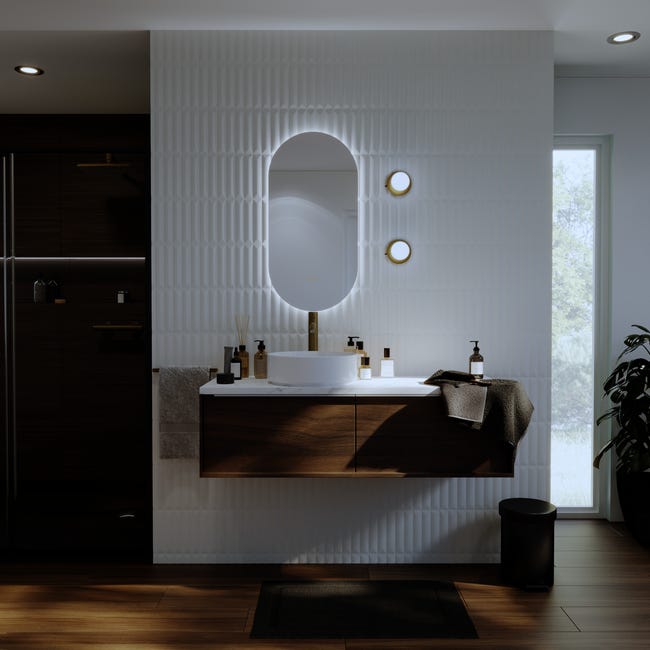 Leroymerlin Mosaico In Ceramica BUMP Bianco L 31.5 X L 20cm X Sp. 0.0 Mm