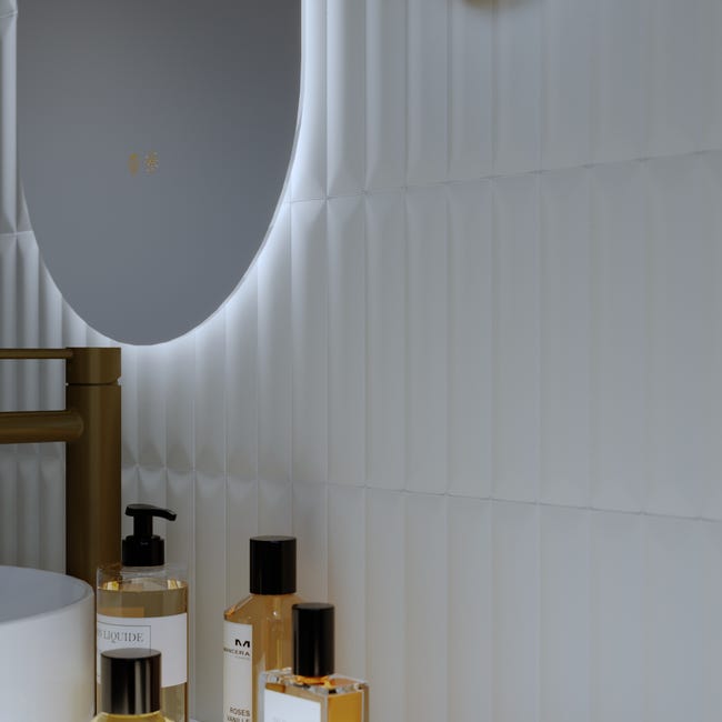 Leroymerlin Mosaico In Ceramica BUMP Bianco L 31.5 X L 20cm X Sp. 0.0 Mm