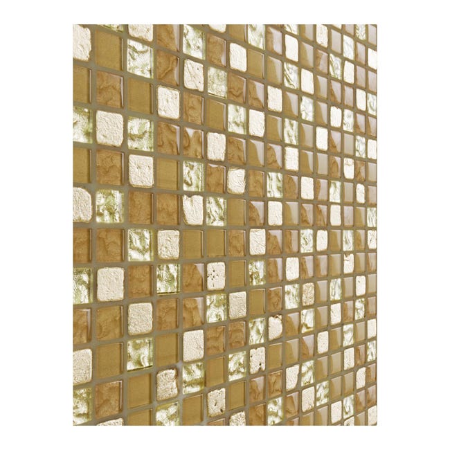 Leroymerlin Mosaico In Pietra Crystal Oro L 30 X L 30cm X Sp. 8 Mm