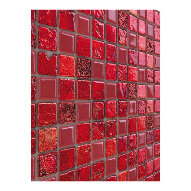 Leroymerlin Mosaico In Pietra Lacca Rossa Rosso L 30 X L 30cm X Sp. 8 Mm