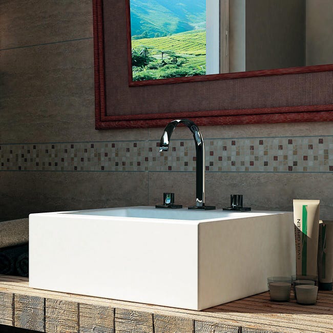 Leroymerlin Mosaico In Pietra Travertino15 Multicolore L 30 X L 30.5cm X Sp. 8 Mm