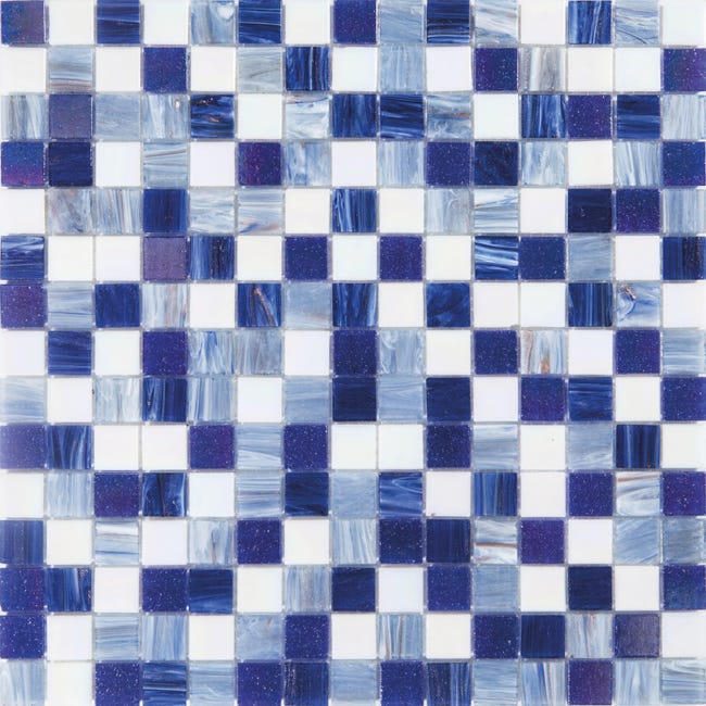 Leroymerlin Mosaico In Vetro Chiffon Blu E Bianco E Azzurro L 30 X L 31.8cm X Sp. 4 Mm