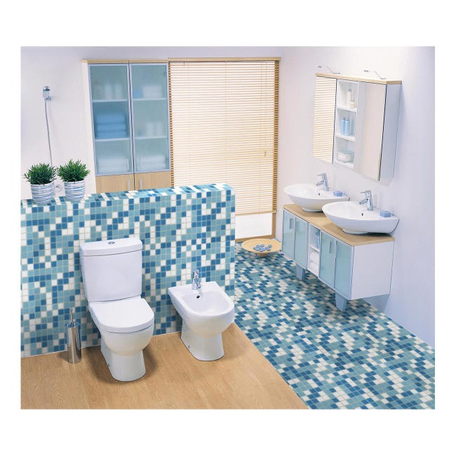 Leroymerlin Mosaico In Vetro Classic Mix Swim Blu E Bianco L 32.7 X L 32.7cm X Sp. 4 Mm 20 Pezzi