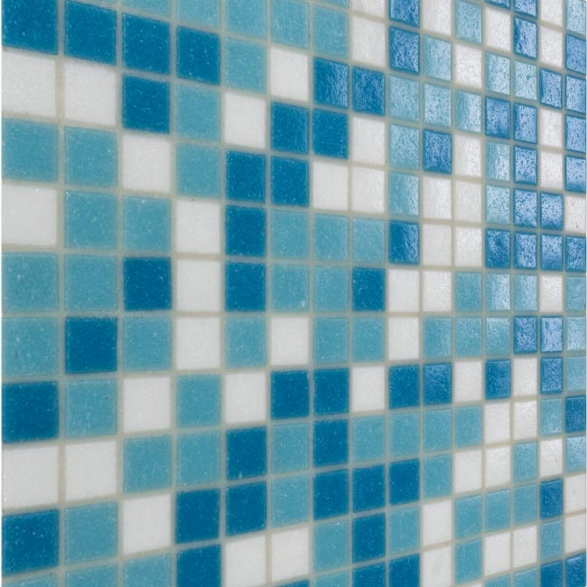 Leroymerlin Mosaico In Vetro Classic Mix Swim Blu E Bianco L 32.7 X L 32.7cm X Sp. 4 Mm 20 Pezzi