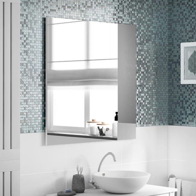 Leroymerlin Mosaico In Vetro Ice Mirror Argento L 29.7 X L 29.7cm X Sp. 4 Mm