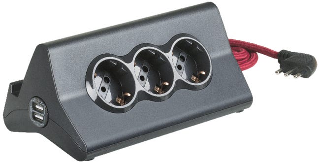 Leroymerlin Multipresa 3 Prese Universali Con Cavo 2.0 M BTICINO