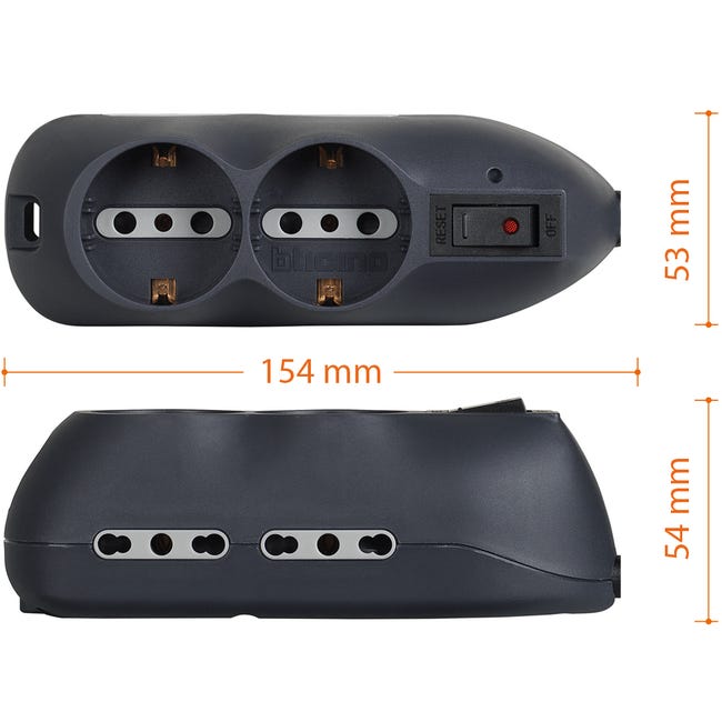 Leroymerlin Multipresa 4 Prese 10/16 Con Cavo 1.5 M Grigia BTICINO