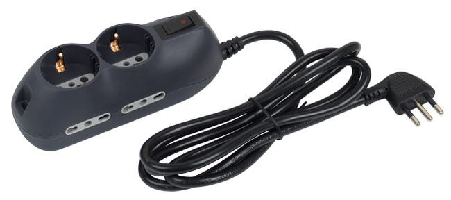 Leroymerlin Multipresa 4 prese 10/16 con cavo 1.5 m grigia BTICINO