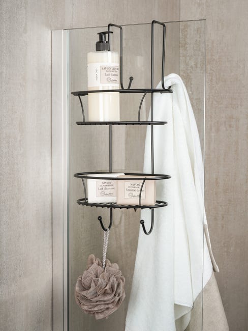 Leroymerlin Organizer Per Doccia Per Porta Doccia Spider Black Nero Opaco