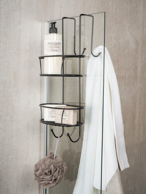 Leroymerlin Organizer Per Doccia Per Porta Doccia Spider Black Nero Opaco