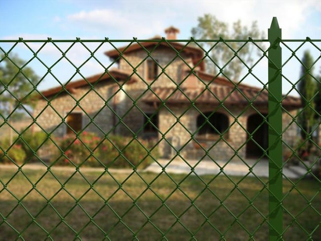 Leroymerlin Palo In ACCIAIO FERRO BULLONI Plastificato A T H 150 Cm X L 3 Cm X L 3 Cm Verde