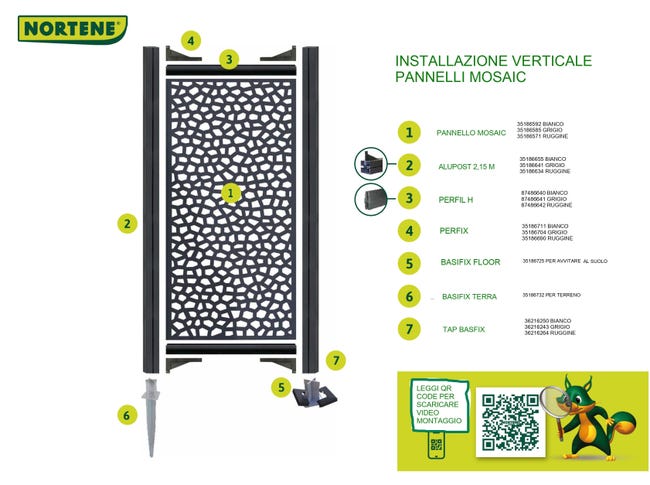 Leroymerlin Palo Terminale MOSAIC PRIVAT In Polipropilene Bianco H 12.5 X L 12.5 X P 12.5 Cm 2 Pezzi