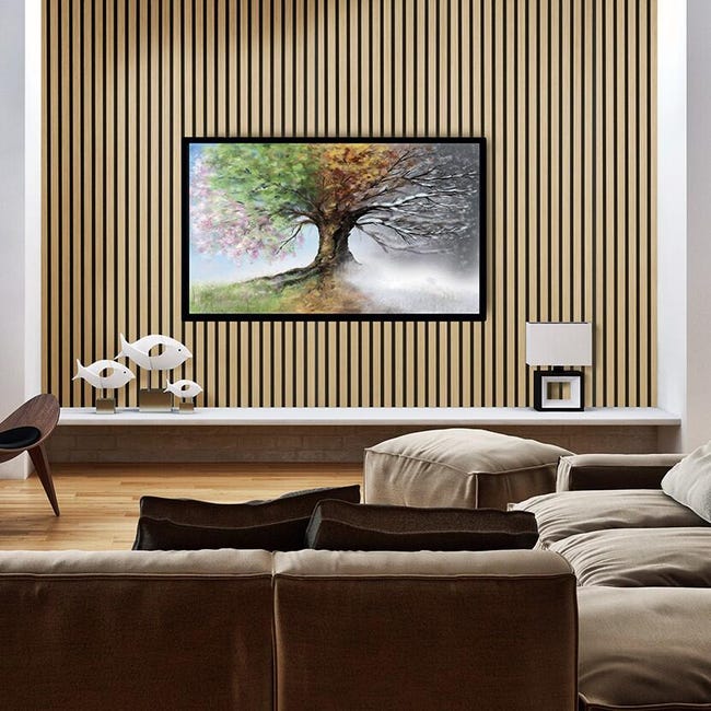 Leroymerlin Pannello Decorativo Fonoassorbente Quanti FIBROTECH Rovere Chiaro L 244 X L 52 Cm Sp 18 Mm