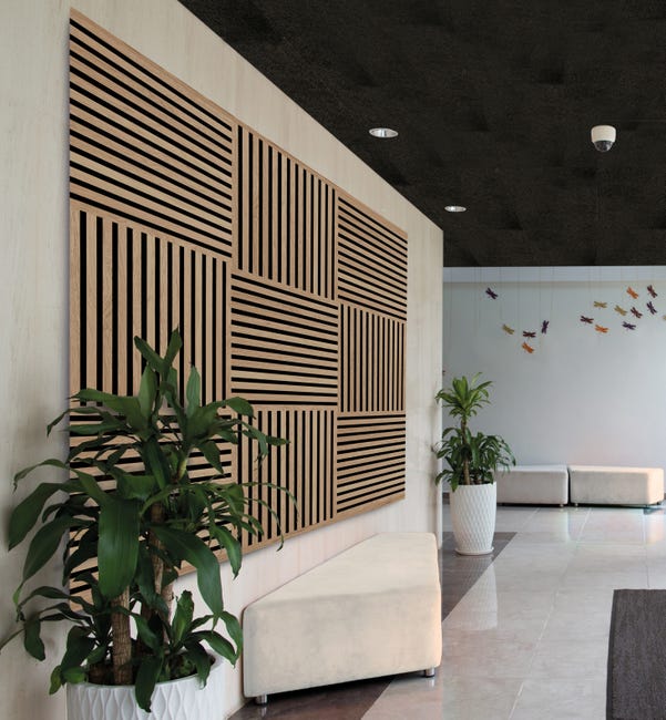 Leroymerlin Pannello Decorativo Fonoassorbente Square Superior FIBROTECH Rovere Chiaro L 52 X L 52 Cm Sp 22 Mm Confezione Da 2 Pezzi