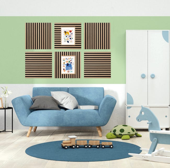 Leroymerlin Pannello Decorativo Fonoassorbente Square Superior FIBROTECH Rovere Chiaro L 52 X L 52 Cm Sp 22 Mm Confezione Da 2 Pezzi