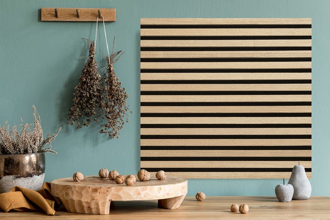 Leroymerlin Pannello Decorativo Fonoassorbente Square Superior FIBROTECH Rovere Chiaro L 52 X L 52 Cm Sp 22 Mm Confezione Da 2 Pezzi