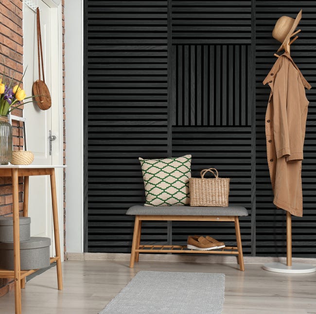 Leroymerlin Pannello decorativo fonoassorbente Square Superior FIBROTECH Quercia nera L 52 x L 52 cm Sp 22 mm confezione da 2 pezzi