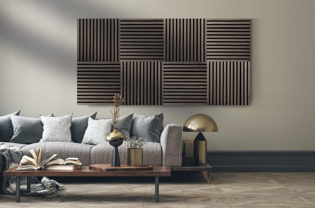 Leroymerlin Pannello Decorativo Fonoassorbente Square Superior FIBROTECH Rovere Grigio L 52 X L 52 Cm Sp 22 Mm Confezione Da 2 Pezzi