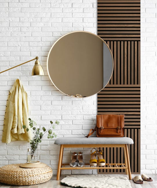 Leroymerlin Pannello decorativo fonoassorbente Square Superior FIBROTECH Rovere scuro L 52 x L 52 cm Sp 22 mm confezione da 2 pezzi