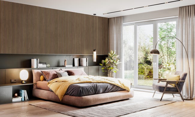 Leroymerlin Pannello Decorativo Fonoassorbente Superior FIBROTECH Rovere Scuro L 244 X L 60 Cm Sp 22 Mm