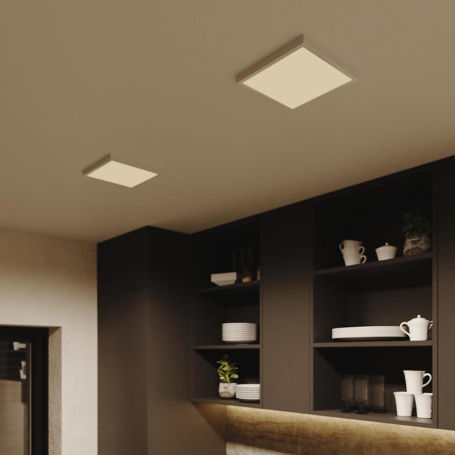 Leroymerlin Pannello LED Sanoa bianco 22.5x22.5 cm INSPIRE Luce cct regolazione da bianco caldo a bianco freddo 2500 LUMEN