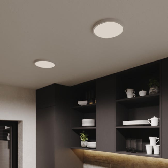 Leroymerlin Pannello LED Sanoa bianco Ø 22.8 cm INSPIRE Luce cct regolazione da bianco caldo a bianco freddo 2500 LUMEN