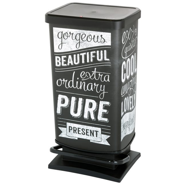 Leroymerlin Pattumiera Paso ROTHO A Pedale Nero E Grigio 40 L