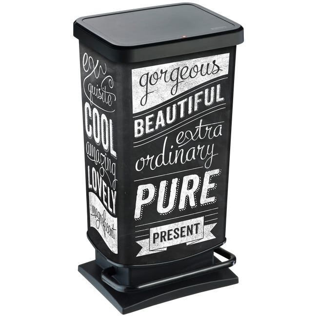 Leroymerlin Pattumiera Paso ROTHO a pedale nero e grigio 40 L