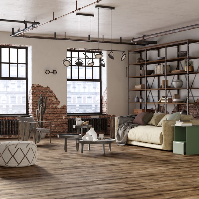 Leroymerlin Pavimento Laminato ARTENS DESIGN Orebro Marrone Resistente All'acqua Sp 8mm