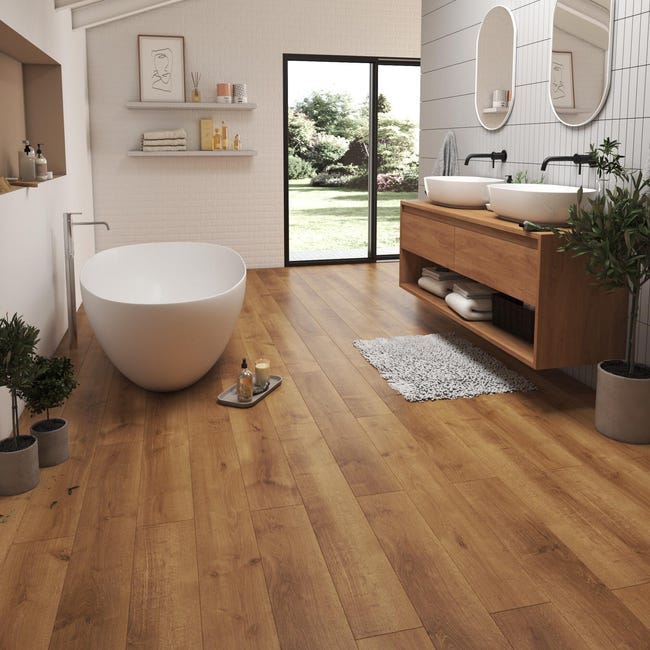 Leroymerlin Pavimento laminato ARTENS DESIGN WESTPORT larice chiaro resistente all'acqua Sp 10mm