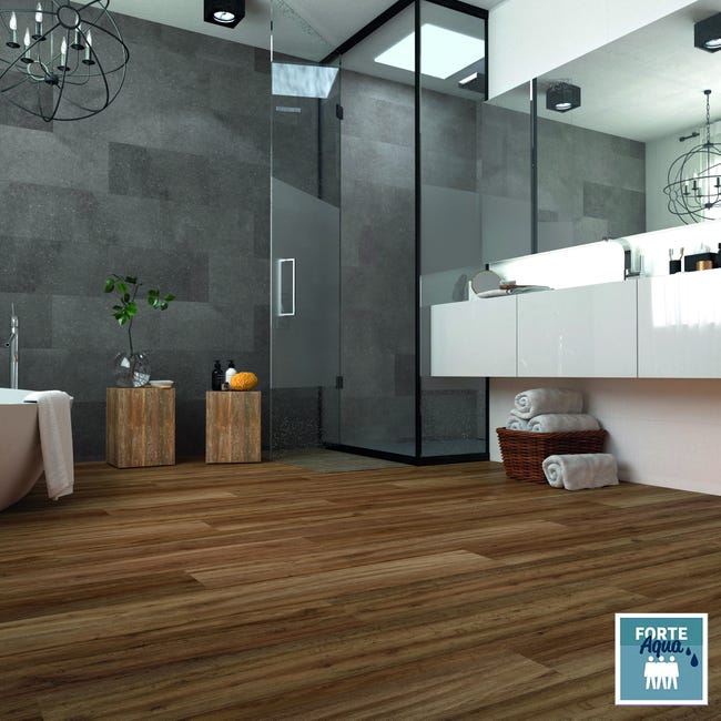 Leroymerlin Pavimento laminato ARTENS H2O HONEY marrone resistente all'acqua Sp 8mm