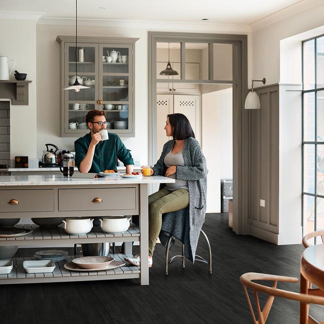 Leroymerlin Pavimento Laminato ARTENS Oak Black Nero Resistente All'acqua Sp 8mm