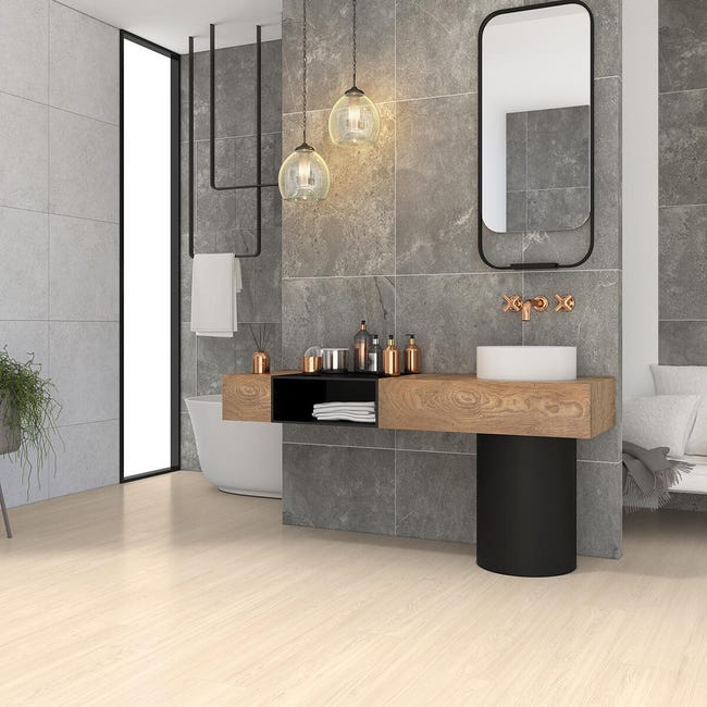 Leroymerlin Pavimento laminato ARTENS Pine bianco resistente all'acqua Sp 8mm