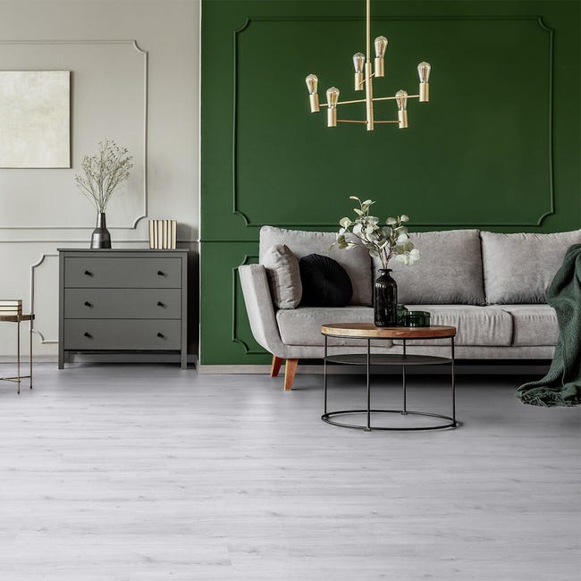 Leroymerlin Pavimento SPC in spc flottante clic passaggio molto intenso Cervinia rovere sbiancato Sp 5.7 mm GERFLOR