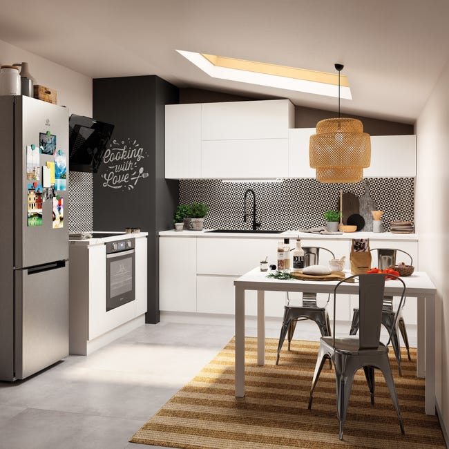 Leroymerlin Piano Cucina In Truciolare Bianco Velvet L 304 X P 63 Cm Spessore 3.8 Cm