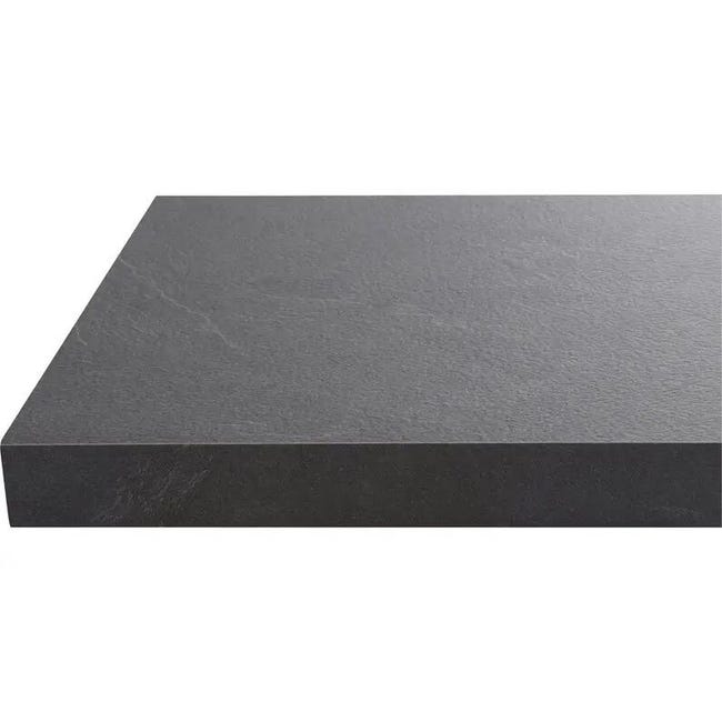 Leroymerlin Piano Cucina In Truciolare Rivestito In Laminato Hpl Marmo Nero Luserna L 304 X P 63 Cm Spessore 3.8 Cm