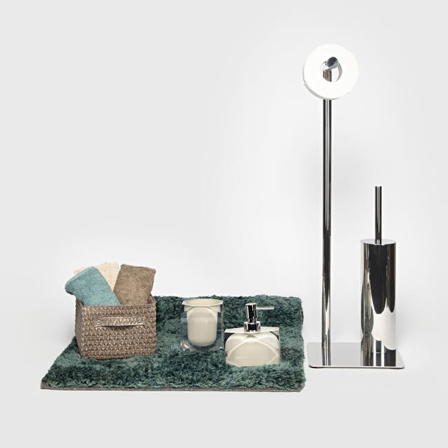 Leroymerlin Piantana Porta Rotolo E Porta Scopino Wc Poseidon Inox Lucido