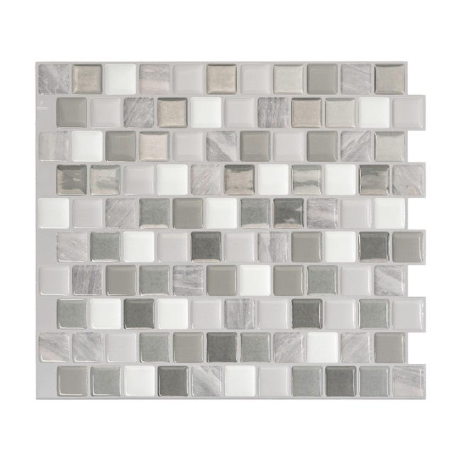 Leroymerlin Piastrella Adesiva Brixia Casoria SMART TILES Grigio 22.48 X 25.91 Cm Spessore 2 Mm Confezione Da 4 Pezzi