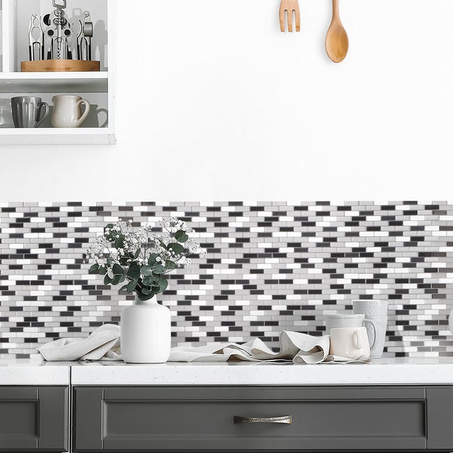 Leroymerlin Piastrella Adesiva Murano Metallik SMART TILES Bianco 23 X 26 Cm Spessore 2 Mm Confezione Da 4 Pezzi