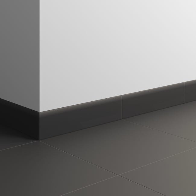 Leroymerlin Piastrella Battiscopa Colore Nero H 8 X L 33.3 Cm X Sp 8 Mm