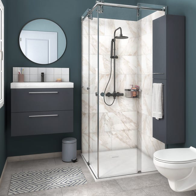 Leroymerlin Piastrella Battiscopa Remix Concrete Colore Grigio H 0.74 X L 60 Cm X Sp 7.4 Mm