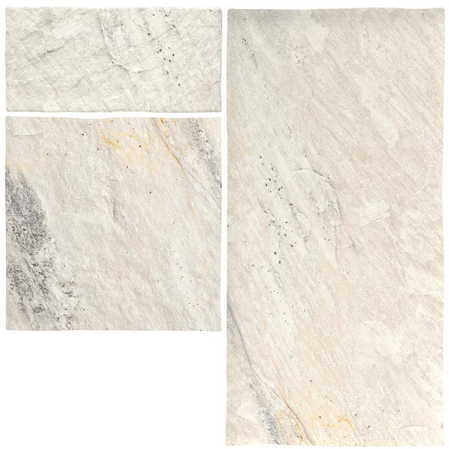 Leroymerlin Piastrella Da Pavimento E Rivestimento Esterno Crystal In Gres Porcellanato Opaco Bianco E Beige 50 X 25cm Sp. 9 Mm Traffico Intenso (pei 4/5) R11