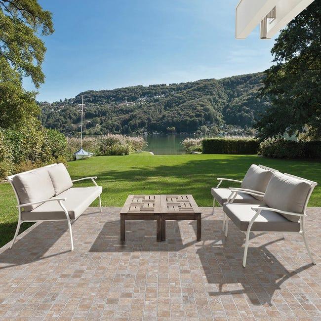 Leroymerlin Piastrella da pavimento e rivestimento esterno Selciato in gres porcellanato opaco beige 31 x 31cm Sp. 7 mm traffico medio forte (pei 3/5) R10