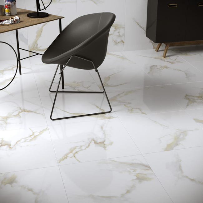 Leroymerlin Piastrella Da Pavimento E Rivestimento Interno Rettificato Fantastica In Gres Porcellanato Oro 60 X 60cm Sp. 9 Mm Traffico Medio Forte (pei 3/5) R9