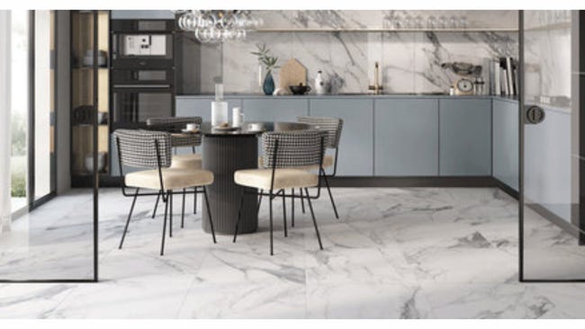 Leroymerlin Piastrella Da Pavimento E Rivestimento Interno Rettificato Statuario In Gres Porcellanato Bianco 60 X 60cm Sp. 8 Mm Traffico Medio (pei 2/5) R9