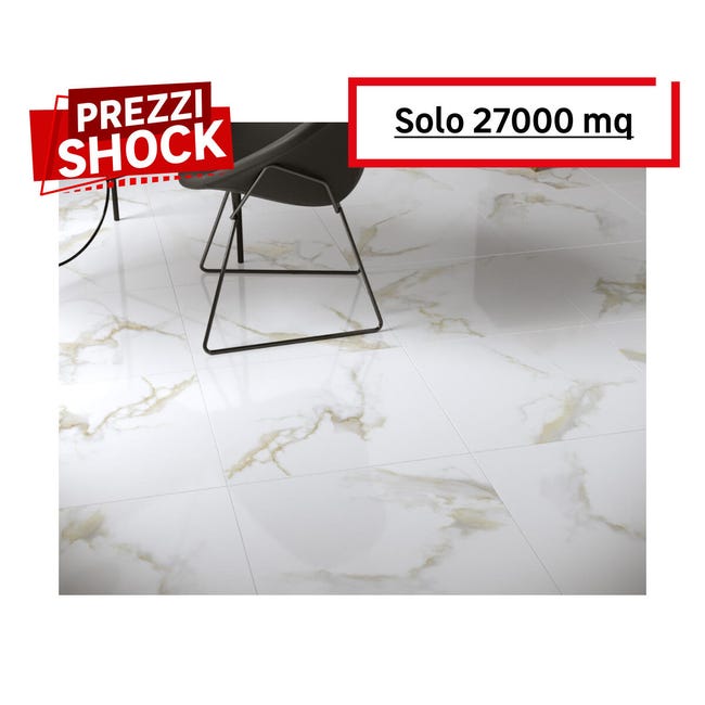 Leroymerlin Piastrella da pavimento e rivestimento interno rettificato Fantastica in gres porcellanato oro 60 x 60cm Sp. 9 mm traffico medio forte (pei 3/5) R9