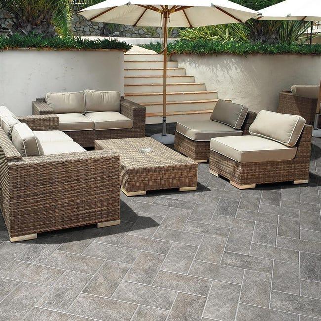 Leroymerlin Piastrella da pavimento interno ed esterno Alpi in gres porcellanato satinato grigio 30 x 15cm Sp. 9 mm traffico intenso (pei 4/5) R11